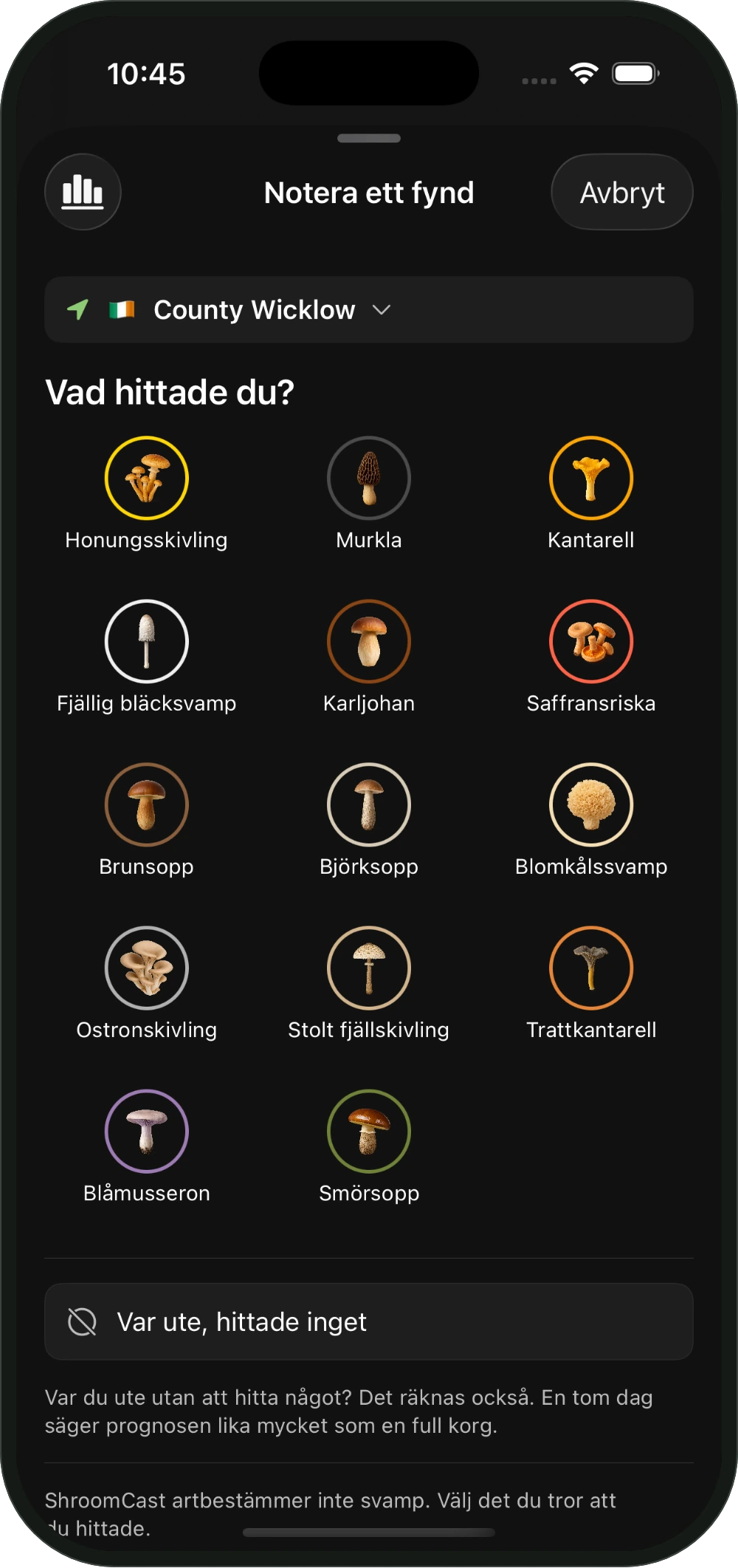 Notera ett fynd