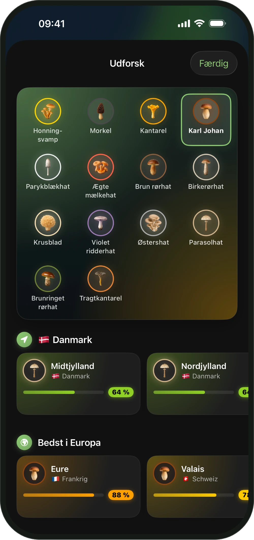 Valg af svamp til ShroomCast-kortet