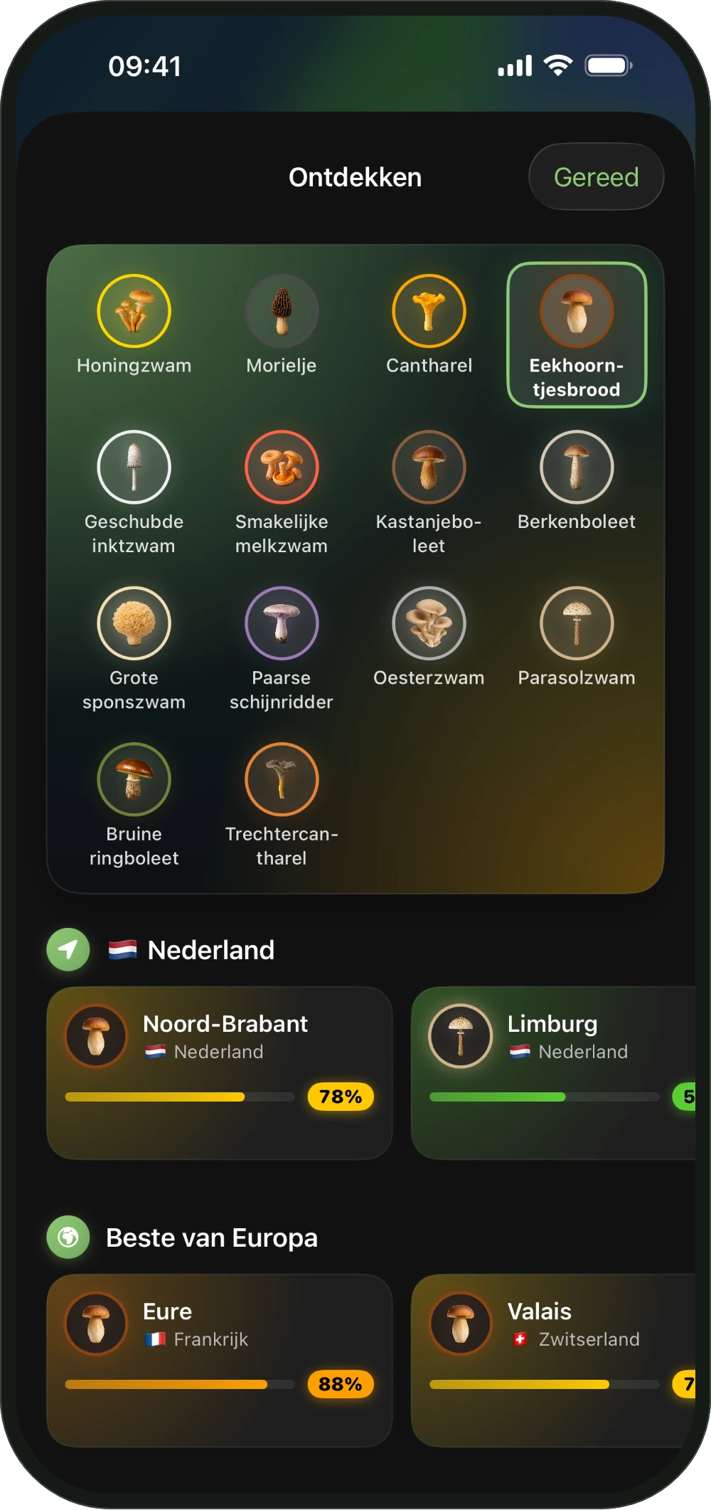 Een paddenstoel kiezen voor de ShroomCast-kaart