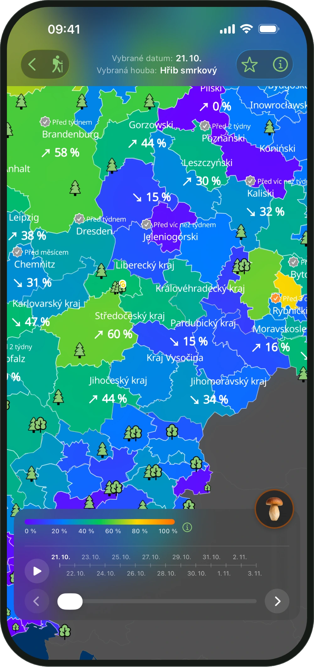 13 krajů, 13 894 lesů